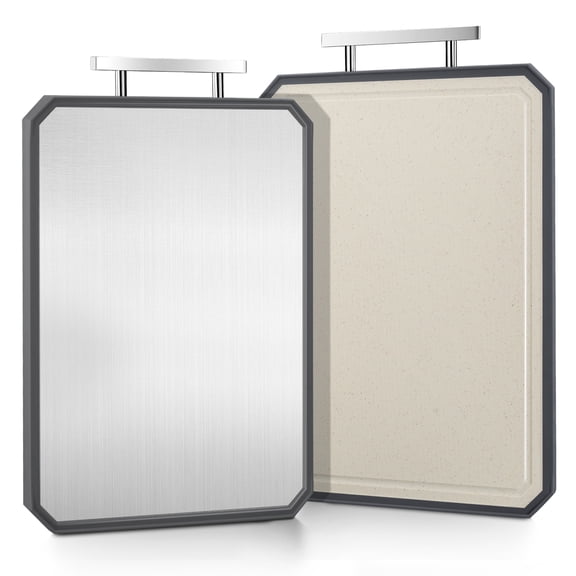 Vesteel Stainless Steel Cutting Board, Double Sided Steel Cutting Boards for kitchen, non toxic Chopping Board
