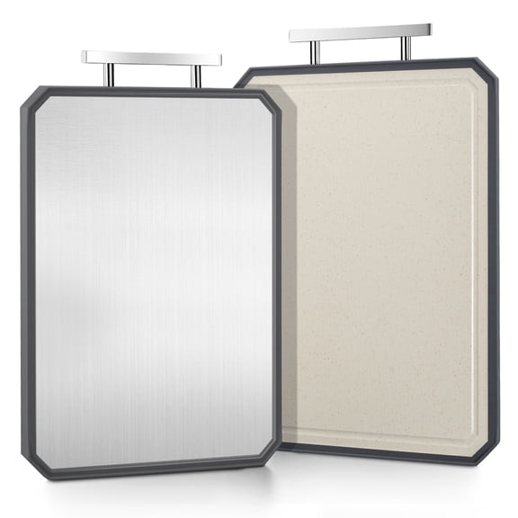 Vesteel Stainless Steel Cutting Board, Double Sided Steel Cutting Boards for kitchen, non toxic Chopping Board
