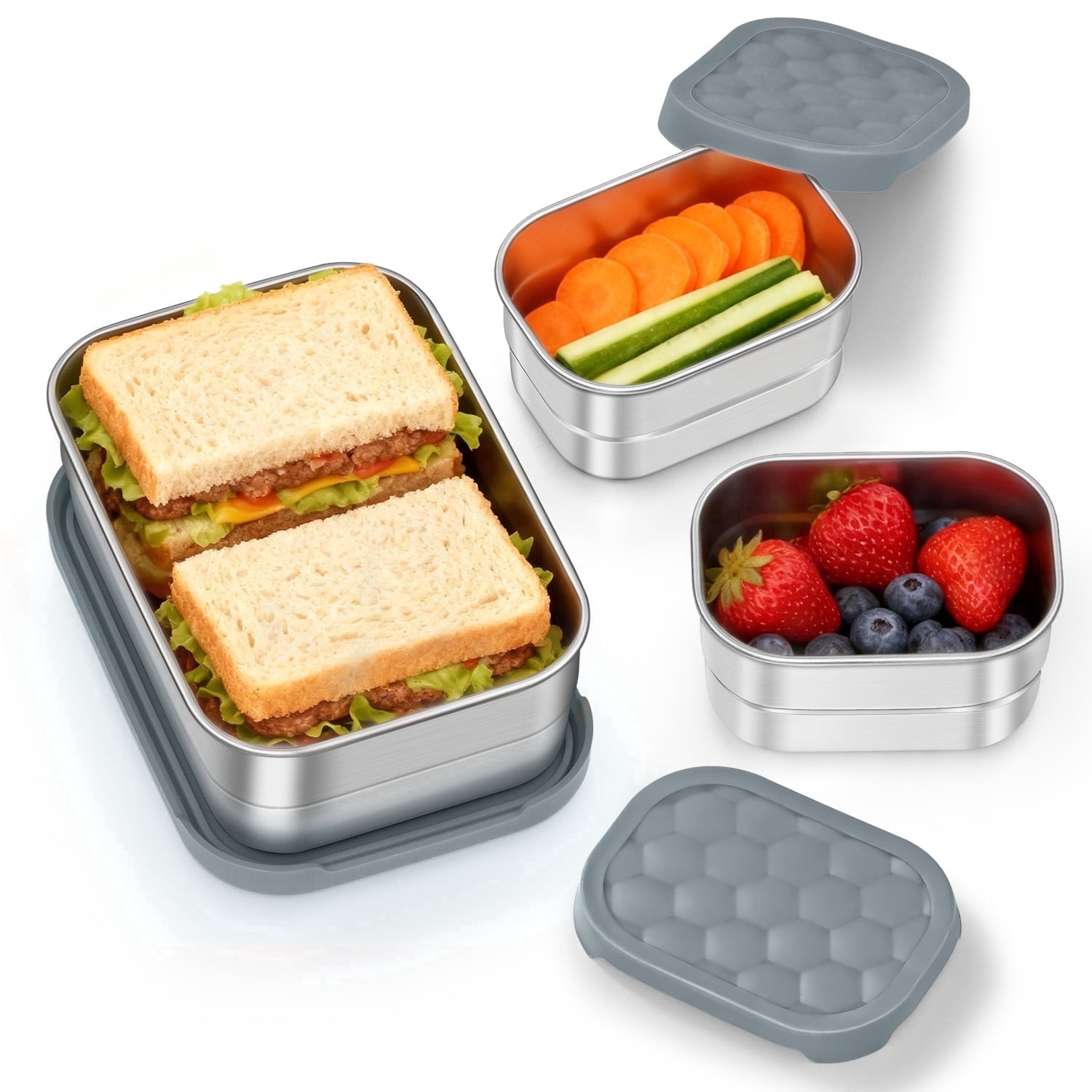 Vesteel Stainless Steel Lunch Container Set, Leak Proof Bento Box with ...