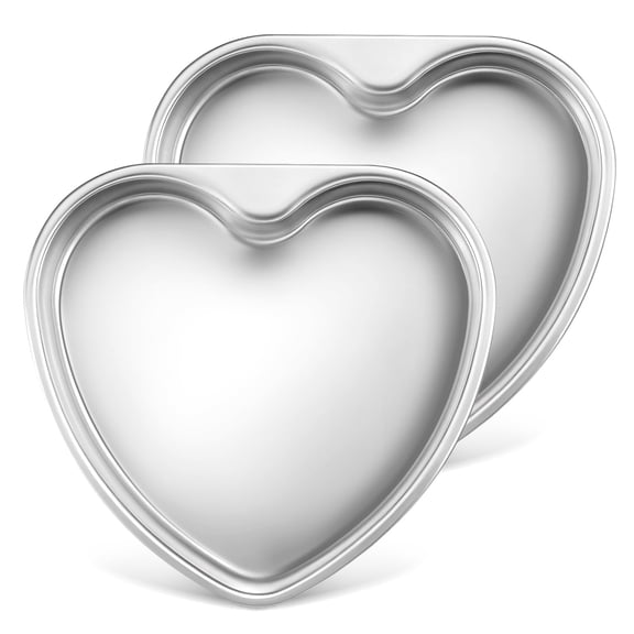 Vesteel Heart Shaped Cake Pan Set of 2, 9.5 Inch Stainless Steel Baking Pans, Perfect for Valentine’s Day, Weddings, Birthdays & Holiday Baking, Nonstick, Oven & Dishwasher Safe