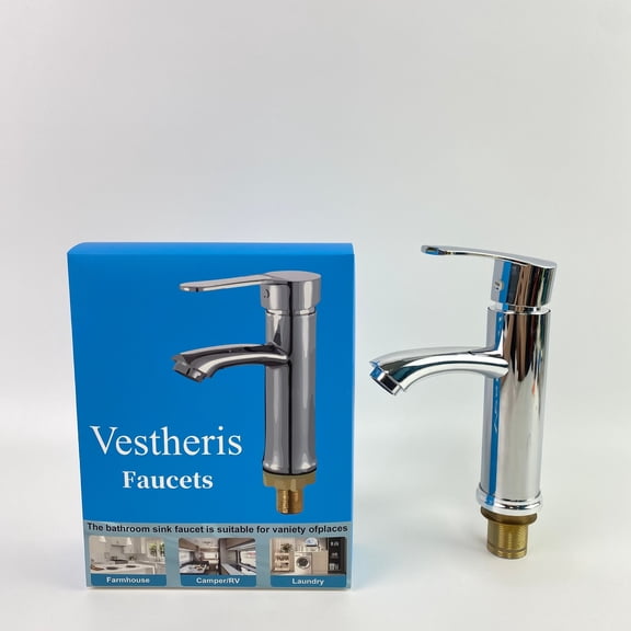 Vestheris Tap water faucets,Waterfall Spout Bathroom Faucet, Single Single Handle Bathroom Sink Faucet, Vanity Faucet with 6 Inch Deck Plate