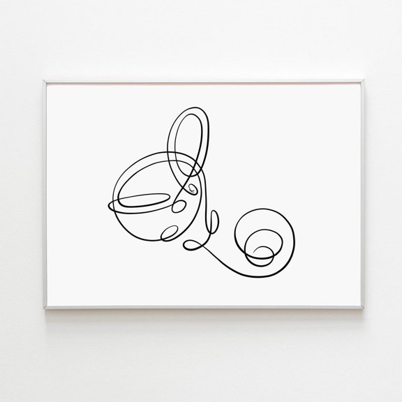 Vestibular System Print, Abstract Inner Ear Anatomy Art