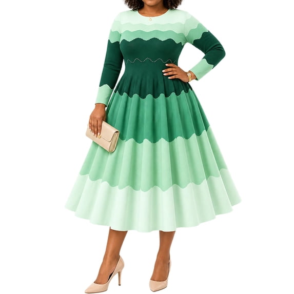 Vestido Que Rebota, Bouncy Dress for Women, Bouncy Church Dress, Plus Size Elegant Pearl Dress with 3/4 Sleeves