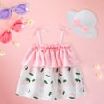 thumbnail image 1 of Vestido de princesa con falda y sombrero para niña pequeña, estampado bonito de verano, 1 of 8