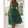 thumbnail image 1 of Vestidos Vintage Vintage Print Puff Sleeve summer Beach sweet dresses Casual Square collar floral maxi long dress festa, 1 of 9