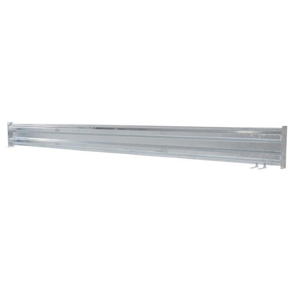 Vestil GR-F2R-BO-10-HDG 114 in. Galvanized Steel 2 Ribbed Bolt on Style Guard Rail, Gray