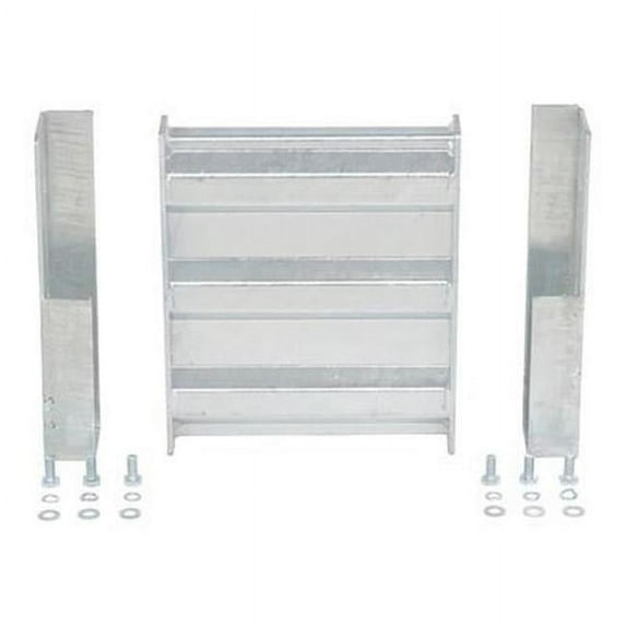 Vestil GR-F3R-DI-1-HDG 12 in. Galvanized Steel 3 Ribbed Drop-In Style Guard Rail, Gray