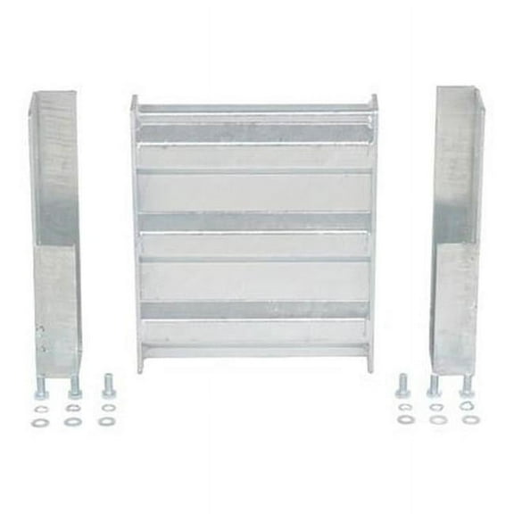 Vestil GR-F3R-DI-1-HDG 12 in. Galvanized Steel 3 Ribbed Drop-In Style Guard Rail, Gray
