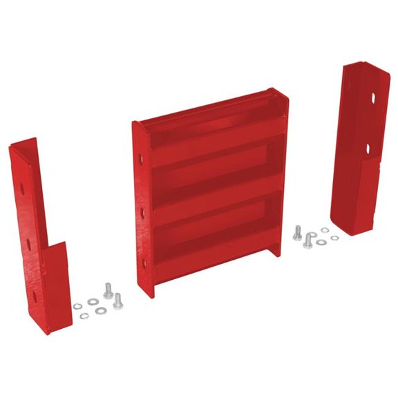 Vestil GR-F3R-DI-1-RD 12 in. Steel 3 Ribbed Drop in Style Guard Rail, Red