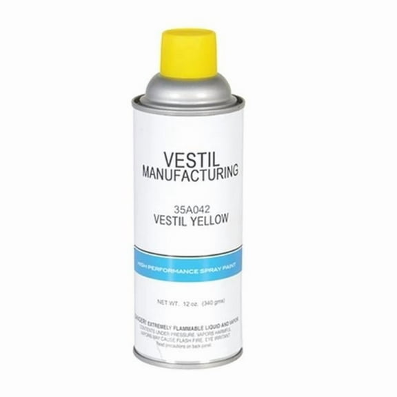 Vestil SPO-TUPC-12-YL 12 oz Solvent Based Touch Up Paint Aerosol Spray - Yellow