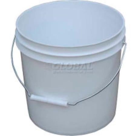 Vestil 987400 2 gal Open Head Plastic Pail with Steel Handle, White