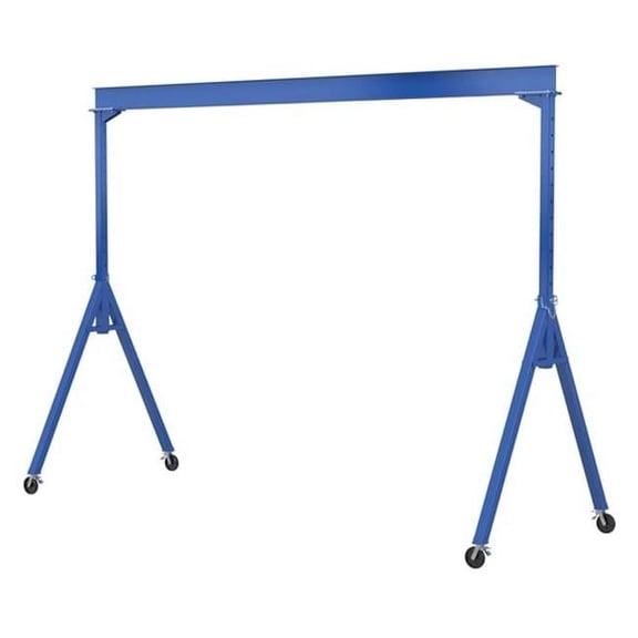Vestil AHS-2-20-16-TLC 2000 lbs 20 x 16 ft. Steel Adjustable Height Gantry Crane with Total Locking Glass Filled Nylon Casters - Blue
