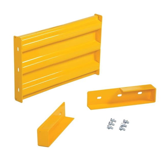 Vestil GR-F3R-DI-2-YL 24 in. Steel 3 Ribbed Drop in Style Guard Rail, Yellow
