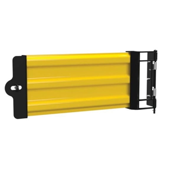 Vestil GR-F3R-GBS-3-YL 29.875 in. Length Steel Hinged Guard Rail - 3 Ribbed Gate - Yellow