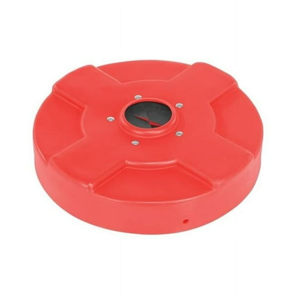 Vestil DC-P-30-CANF-RD 30 gal Low-Density Polyethylene Drum Recycling Lid with Flaps - Red
