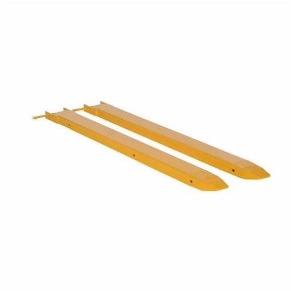 Vestil FE-4-48-P-EACH 4 x 48 in. Steel Pin Style Single Fork Extension - 4000 lbs Capacity - Yellow