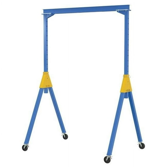 Vestil AHSN-4-10-12-TLC 4000 lbs 10 x 12 ft. Steel Knock-Down Adjustable Height Gantry Crane with Total Locking Glass Filled Nylon Casters - Blue