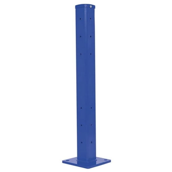 Vestil GR-F2R-DI-TP42-BU 42 in. Steel Rigid Tube Post for 2 Ribbed Drop-In Style Guard Rails - Blue