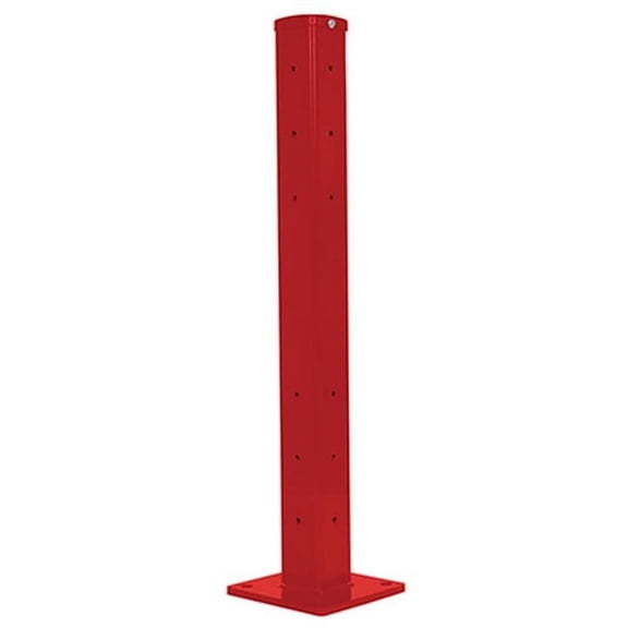 Vestil GR-F2R-DI-TP42-RD 42 in. Steel Rigid Tube Post for 2 Ribbed Drop-In Style Guard Rails - Red
