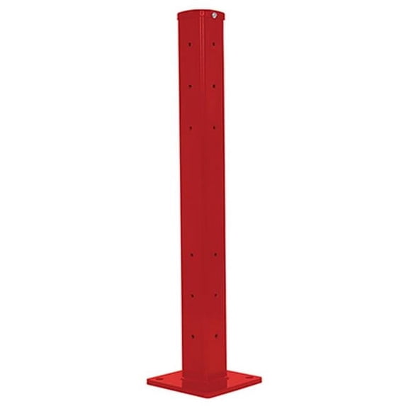 Vestil GR-F2R-DI-TP42-RD 42 in. Steel Rigid Tube Post for 2 Ribbed Drop-In Style Guard Rails - Red