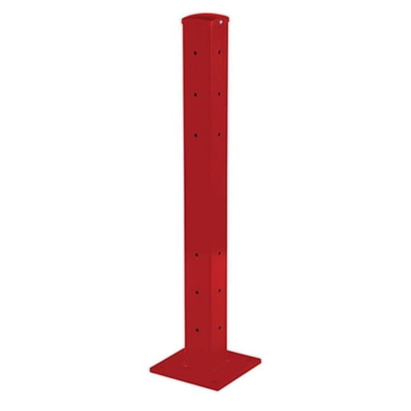 Vestil GR-F3R-DI-TP42-RD 42 in. Steel Rigid Tube Post for 3 Ribbed Drop-In Style Guard Rails - Red