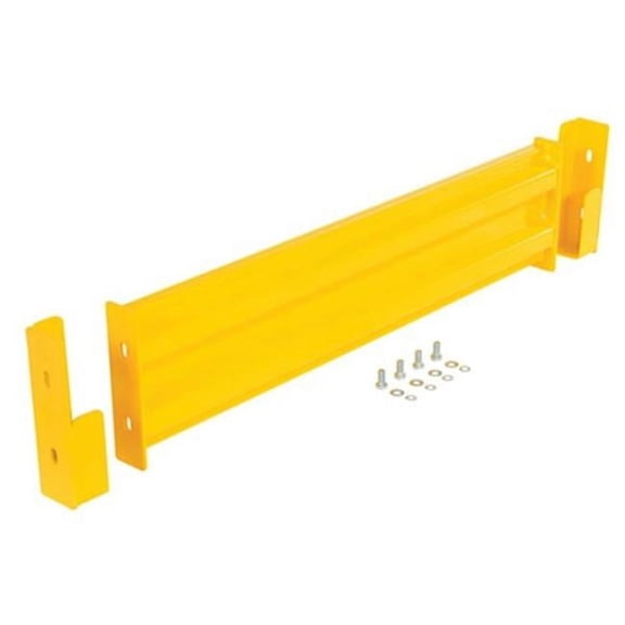 Vestil GR-F2R-DI-4-YL 42 in. Steel 2 Ribbed Drop-In Style Guard Rail, Yellow