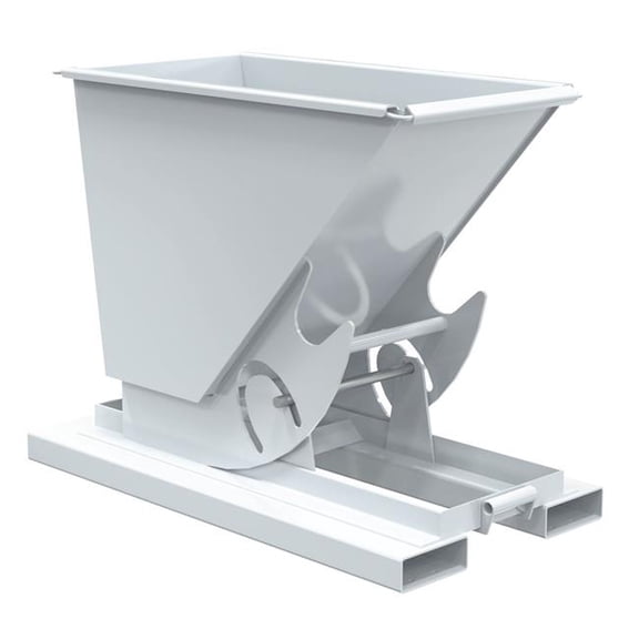 Vestil D-25-LD-NB-WHT 53 x 26 x 39 in. Steel Light Duty No Bump & Dump Hopper - 0.25 cu. Yard - 2000 lbs Capacity - White