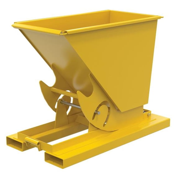 Vestil D-33-LD-NB-YEL 53 x 26 x 39 in. Steel Light Duty No Bump & Dump Hopper - 0.33 cu. Yard - 2000 lbs Capacity - Yellow