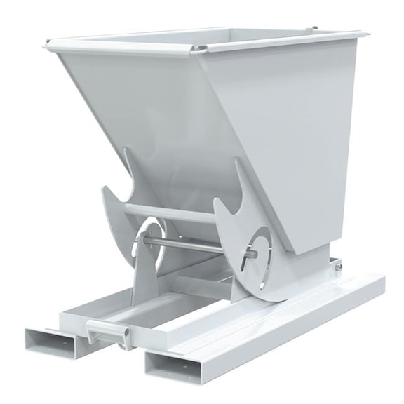 Vestil D-33-MD-NB-WHT 53 x 26 x 39 in. Steel Medium Duty No Bump & Dump Hopper - 0.33 cu. Yard - 4000 lbs Capacity - White