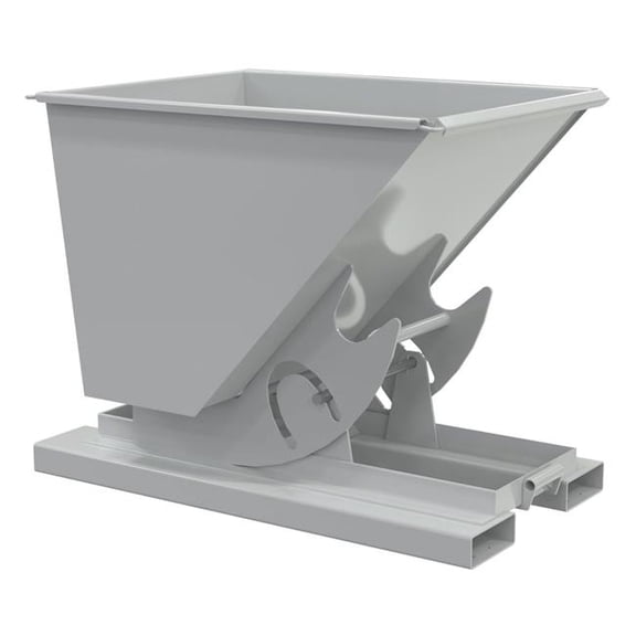 Vestil D-50-HD-NB-GY-MG 53 x 34 x 39 in. Steel Heavy Duty No Bump & Dump Hopper - 0.5 cu. Yard - 6000 lbs Capacity - Machine Gray