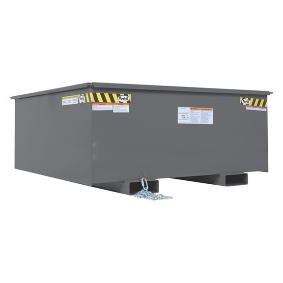 Vestil R-125-HD-GYSG 55.1875 x 56 x 24.68 in. Steel Rotating Heavy Duty Box Hopper - 1.25 cu. Yard - 6000 lbs Capacity - Gray Semi Gloss