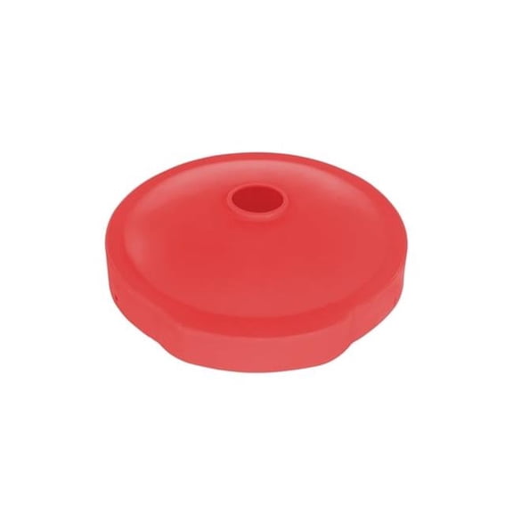 Vestil DC-P-55-CAN-UF-RD 55 gal Low-Density Polyethylene Closed & Open Drum Recycling Flap - Red