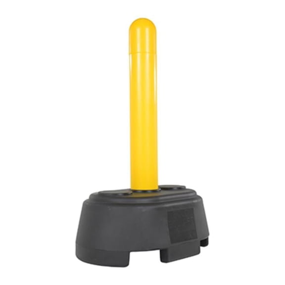 Vestil BOL-PBB-P-56-Y 56.5 in. Plastic Portable Bollard with Base, Yellow & Black