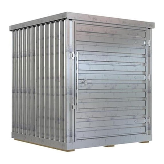 Vestil STOR-66-G-W-1RH-WD 6 x 6 ft. Galvanized Steel Storage Building - Silver