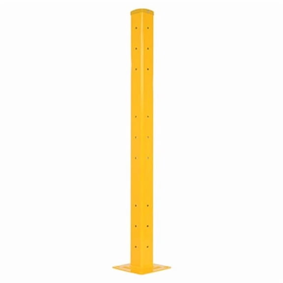 Vestil GR-F2R-DI-TP60-YL 60 in. Steel Rigid Tube Post Drop In Style for 2 Ribbed Guard Rails - Yellow