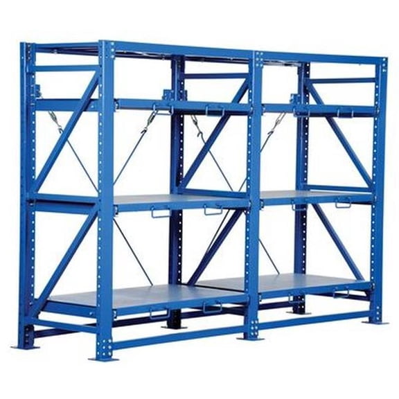 Vestil 6000 lbs 32 x 120 x 80 in. Steel Heavy Duty Roll-Out Shelving - Blue