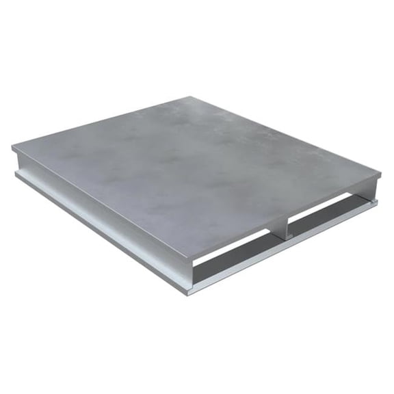 Vestil AP-ST-4048 6000 lbs 48 x 40.12 x 6 in. Aluminum Heavy Duty Solid Top Pallet - Silver