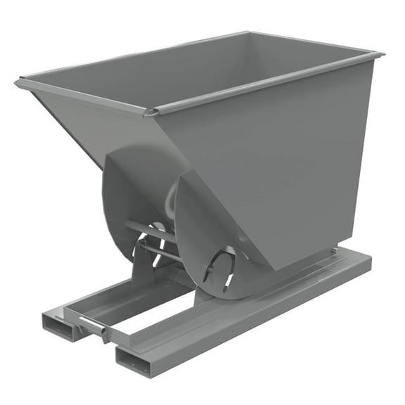 Vestil D-75-LD-NB-GY-SG 62 x 32 x 43 in. Steel Light Duty No Bump & Dump Hopper - 0.75 cu. Yard - 2000 lbs Capacity - Battleship Gray