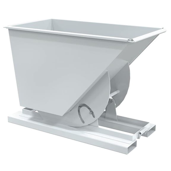 Vestil D-75-LD-NB-WHT 62 x 32 x 43 in. Steel Light Duty No Bump & Dump Hopper - 0.75 cu. Yard - 2000 lbs Capacity - White