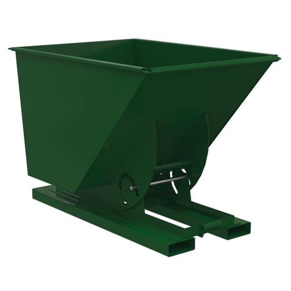 Vestil D-100-LD-NB-GRN-H 62 x 42 x 43 in. Steel Light Duty No Bump & Dump Hopper - 1 cu. Yard - 2000 lbs Capacity - Hunter Green