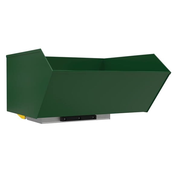 Vestil H-100-LD-BD-GRN-H 62 x 51 x 28.125 in. Steel Light Duty Bump & Dump Hopper - 1 cu. Yard - 2000 lbs Capacity - Hunter Green