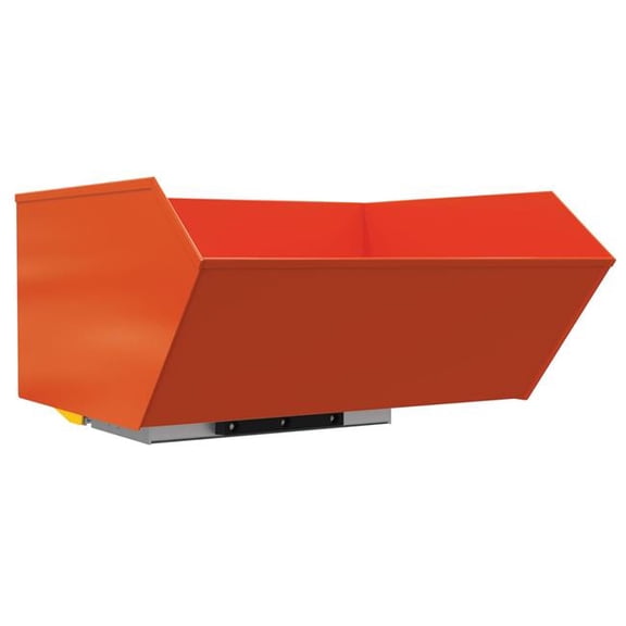 Vestil H-100-LD-BD-ORG-C 62 x 51 x 28.125 in. Steel Light Duty Bump & Dump Hopper - 1 cu. Yard - 2000 lbs Capacity - Orange