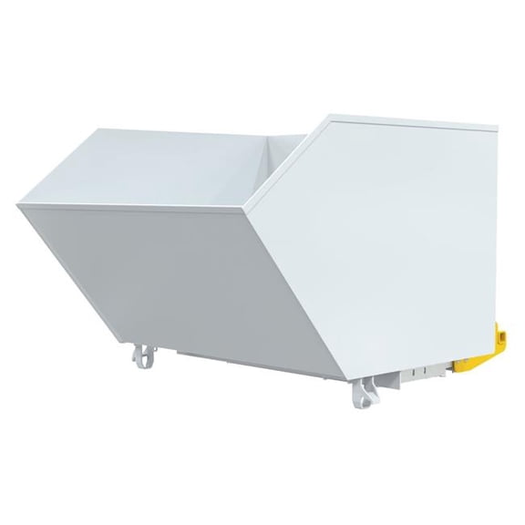 Vestil H-150-HD-BD-WHT 67 x 51 x 38.68 in. Steel Heavy Duty Bump & Dump Hopper - 1.5 cu. Yard - 6000 lbs Capacity - White