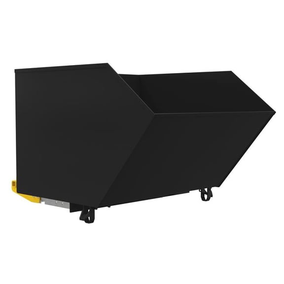 Vestil H-150-MD-BD-BLK-SG 67 x 51 x 38.68 in. Steel Medium Duty Bump & Dump Hopper - 1.5 cu. Yard - 4000 lbs Capacity - Semi Gloss Black