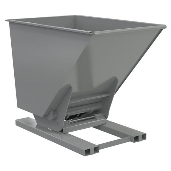 Vestil D-150-HD-HYD-GYSG 68.375 x 42.56 x 51.81 in. Steel Heavy Duty Hydraulic Dumping Hopper - 1.5 cu. Yard - 6000 lbs Capacity - Gray Semi Gloss