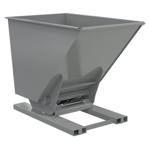 Vestil D-150-HD-HYD-GYSG 68.375 x 42.56 x 51.81 in. Steel Heavy Duty Hydraulic Dumping Hopper - 1.5 cu. Yard - 6000 lbs Capacity - Gray Semi Gloss