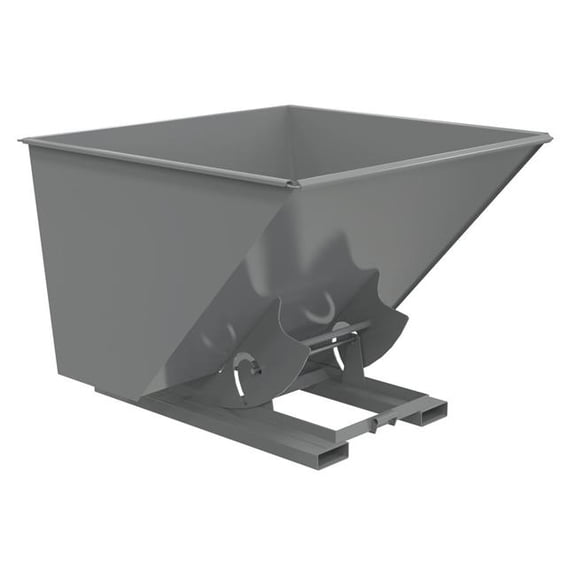 Vestil D-250-HD-NB-GY-SG 69 x 70 x 52 in. Steel Heavy Duty No Bump & Dump Hopper - 2.5 cu. Yard - 6000 lbs Capacity - Battleship Gray