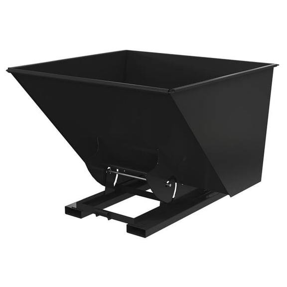 Vestil D-250-HD-NB-BLK-SG 69 x 70 x 52 in. Steel Heavy Duty No Bump & Dump Hopper - 2.5 cu. Yard - 6000 lbs Capacity - Semi Gloss Black