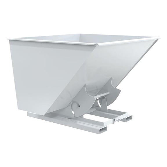 Vestil D-250-HD-NB-WHT 69 x 70 x 52 in. Steel Heavy Duty No Bump & Dump Hopper - 2.5 cu. Yard - 6000 lbs Capacity - White