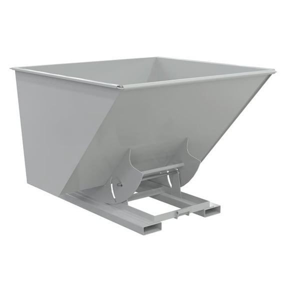 Vestil D-250-LD-NB-GY-MG 69 x 70 x 52 in. Steel Light Duty No Bump & Dump Hopper - 2.5 cu. Yard - 2000 lbs Capacity - Machine Gray